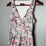 Guess digital floral zip front multicolor fit and flare dress cut out back sz 8 Photo 4