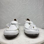 Array Phoenix Leather Loafers Womens 9.5 Narrow White Woven Stitching Slip On Photo 6