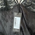 Pretty Little Thing  NEW Corset Sheer Lace Jacquard Midaxi Maxi Dress Black Photo 5