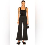 STAUD Donna black flare leg square neck jumpsuit. 10 Photo 3