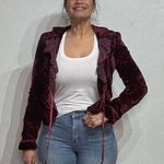 Lulumari  Burgundy Vintage Velvet Jacket Sz L NWT Photo 7