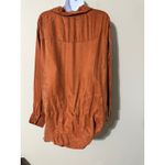 Lucy Paris  Women's S Rust Orange Long Sleeve Button Up Shirt Top Photo 4