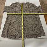 CP Shades Tunic Top Womens Medium Green Floral Button Up Rayon Jacquard V-Neck M Photo 1