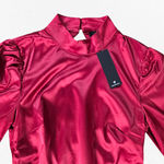 Lulus Red Satin Faux Wrap Open Back Late Night Stunner Mini Dress Size Medium Photo 3