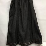 Denim & Co Vintage denim charcoal black midi skirt with floral embroidery XL . Photo 2