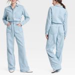 Universal Threads Universal Thread Women Light Blue Denim Baggy Straight Leg Jumpsuit Size 10 NWT Photo 1