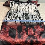 Angelys Belak Graphic Print Abstract Cocktail Dress Red Gray Women’s Size 8 Black Photo 9