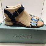 Toms NEW Camilia Navy Suede/Coupe Denim Espadrille Sandal Womens Size 6.5 Photo 4