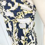 Ann Taylor Black Baby Doll Silk Dress w/ Yellow Floral Print & Removable Straps Photo 4