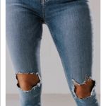 Free People | High Rise Busted Knee Boho Edgy Grunge Skinny Jeans Size 31R Photo 2