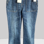 Joie La  Vertical Slub Braided Belt Flare Leg Jean Indigo Reseda Wash‎ Photo 0