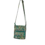 Vera Bradley Peacock Paisley Teal Print Crossbody Bag Adjustable Strap Photo 3