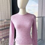 ZARA  Pink Lilac Side Pleat Crewneck Knit Sweater Women’s Size Small Photo 0