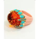 NWT Parker Kennedy “Candi” Statement Cocktail Ring Size 7/8 MSRP $90 Blue Photo 1