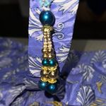 High Waist Purple and Gold Shorts with Elastic Waistband Size undefined Photo 1