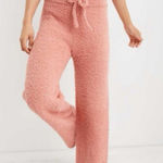 Aerie Sz M Just Rosey Marshmallow Sherpa Pajama Lounge Set Stretch Pants Tank Photo 0