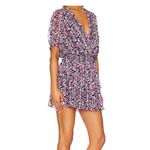 Amanda Uprichard  Purple Blue Geometric Tiered Ruffle Dress LARGE‎ Photo 1