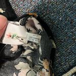 American Eagle  Black Floral Tie-Front Blouse M Silky Viscose Resort Casual Top Photo 14