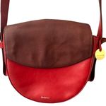 Skagen Burgundy Red Leather Suede Crossbody Purse Handbag Bag Photo 0