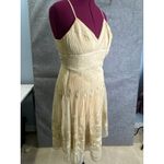 ECI New York Gold Embroidered Tulle Gown Dress Size 4 Evening Formal Party Photo 2
