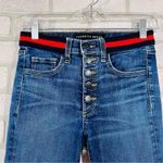 Veronica Beard  Carolyn 10” Baby Boot Tuxedo Stripe Jeans Blue Tidal Size 24 Photo 9