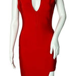 Miss Circle Dress Womens Large Red Bodycon Bandage Asymmetrical Cocktails Glam Red Photo 0