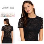 Johnny Was New.  black lace top. Runs big. XXS. Retails $150 Photo 0