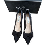 Nina Women's  Bianca Black Mesh Pointed Heels with Bow Accent Photo 0