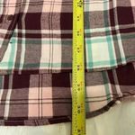 North Crest  Maroon Plaid Flannel Button-up Shirt Hi-Low Hem Front Pockets Size 1X Photo 9