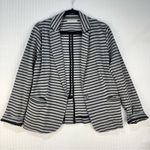Olivia Moon  Striped Black/Gray Stretch Knit Blazer Jacket Women's Size Medium Photo 3