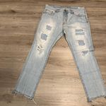 American Eagle Outfitters Unisex Jeans SZ 36/32 Distressed Ripped 100% Cotton Slim Straight Photo 0