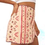 Free People Skirt Beige Aztec Pattern Cleo Printed Wrap Skirt Sz 12 NWT Photo 3
