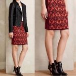 Anthropologie Moth Jacquard Medallion Orange Knit Pencil Skirt. Size XS Photo 1