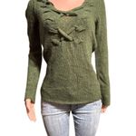 Coincidence &chance long sleeve Moss knit sweater with lace detail M Green Size M Photo 1