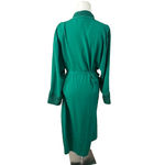 Victoria's Secret  Vintage Gold Label Long Robe Green Belted Embossed Women Large Photo 3