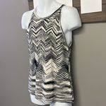 White House | Black Market Cream Black Sleeveless Knitted Layering Sweater- Large Photo 1