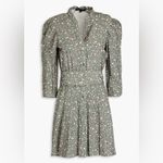 Maje  rakita puff sleeve woven pleated mini dress belted floral sage cottagecore Photo 4