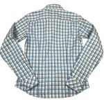 Lilly Pulitzer  Button Front Shirt Teal/Blue Plaid StretchCotton Palm Tree Size 2 Photo 1