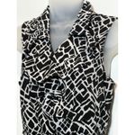 Studio One Womens Sleeveless Ruffle Collared Dress Black White Abstract M Career Size M Photo 2