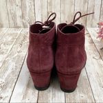 Michael Shannon MICHAEL by “Rebeka” Wine Suede Wedge Lace-up Booties 7 Photo 6