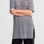 Eileen Fisher • organic linen knit stripe tunic round neck cover up dress beach Photo 11