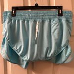 Lululemon Hotty Hot Short High Rise Lined 2.5” Size 12 Cyan Blue Built-In Liner Photo 3