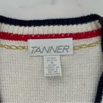 Tanner Vintage Ramie knit cardigan Retro Nautical Striped academia preppy Tennis White Size M Photo 2
