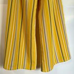 Strapless Striped Wide Leg Jumpsuit Size S Yellow Gray Photo 9