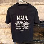None Black Graphic T-Shirt with Math Print Unisex Adult Small Photo 0