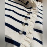 Sézane Sezane Gael Mariniere Striped Long Sleeve Top with Ruffles Photo 8