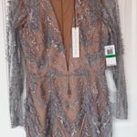 Dress the Population NWT Jamie Lace Sheath Dress Mineral Blue/Size L Party Dress Photo 4