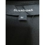 Olivaceous  Women's Black Crochet Lace Hem Long Bell Sleeve Mini A-Line Dress M Photo 2