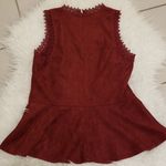 Honey Punch ๐๐ Faux Suede Lace Peplum Top Photo 2