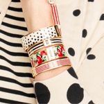 Talbots Low Start - Striped Enamel Bangle Bracelet Photo 1